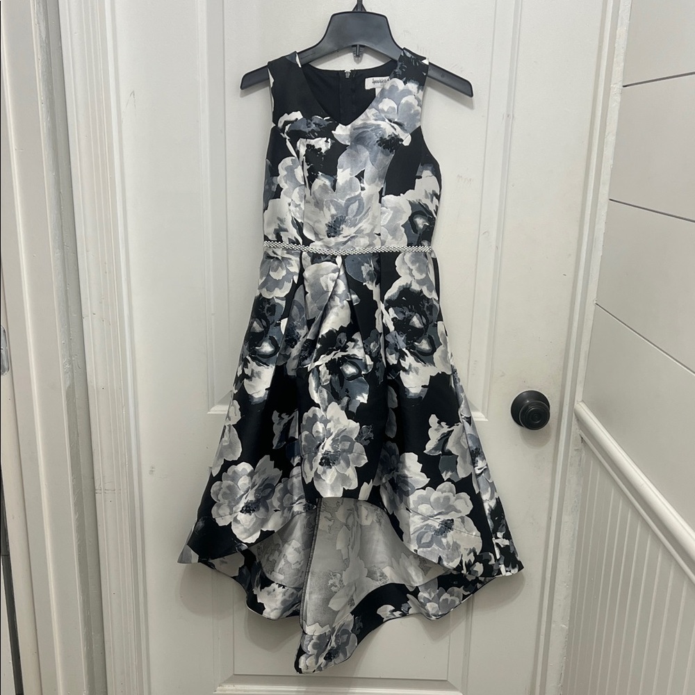 Speechless Black and White Floral Kids Dress
